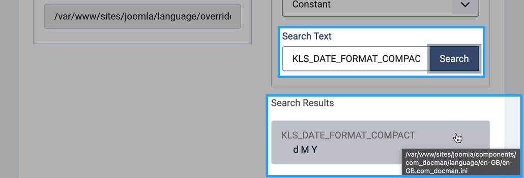 search text constant