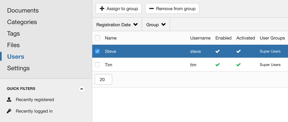 Built-in user group manager.