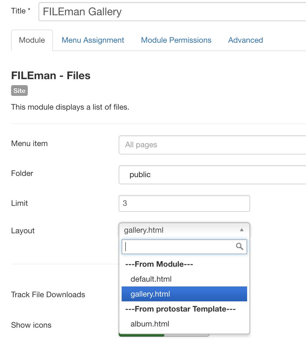 FILEman Module Gallery Params