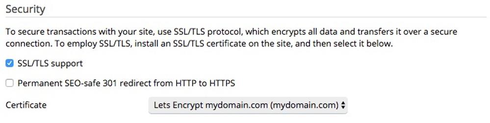 Configure Let's Encrypt for this domain.