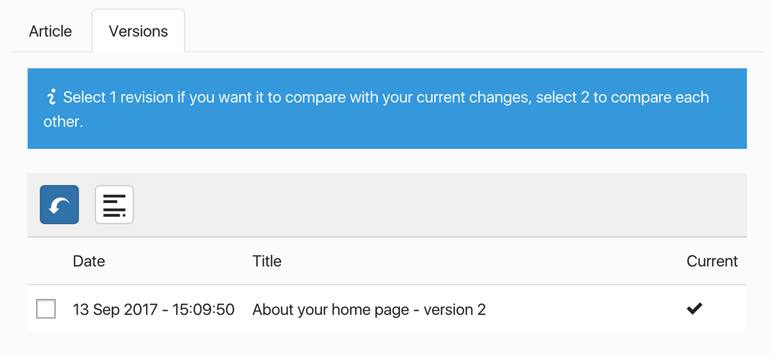 Versioning control