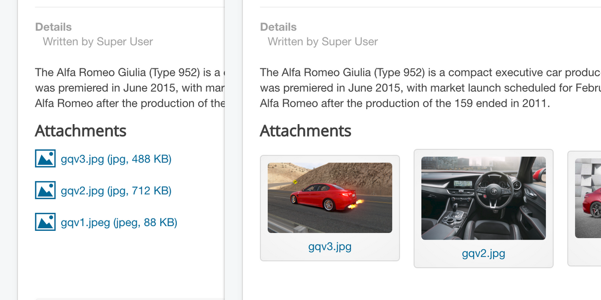 Frontend attachments