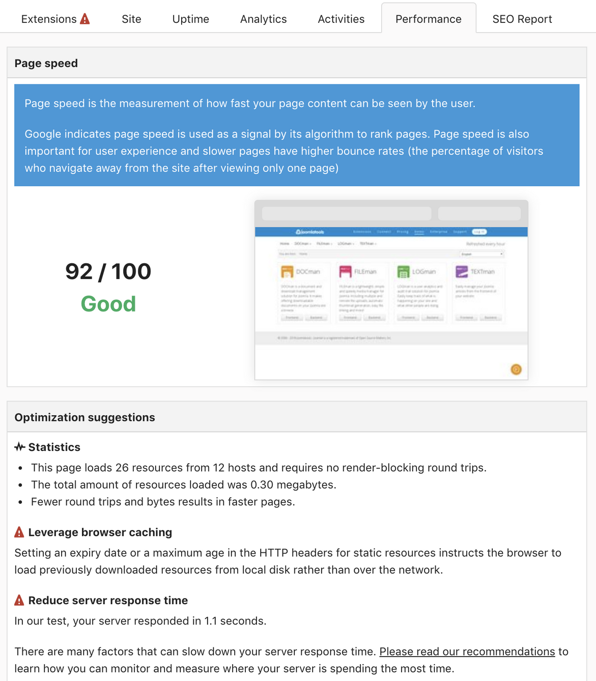 Performance analyser