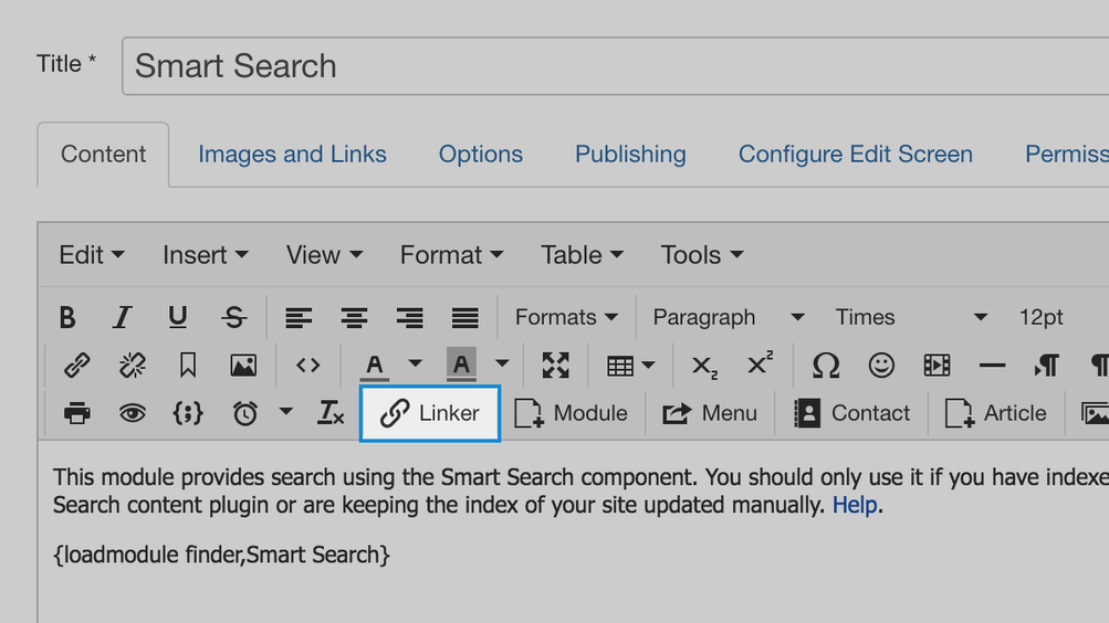 Linker editor button