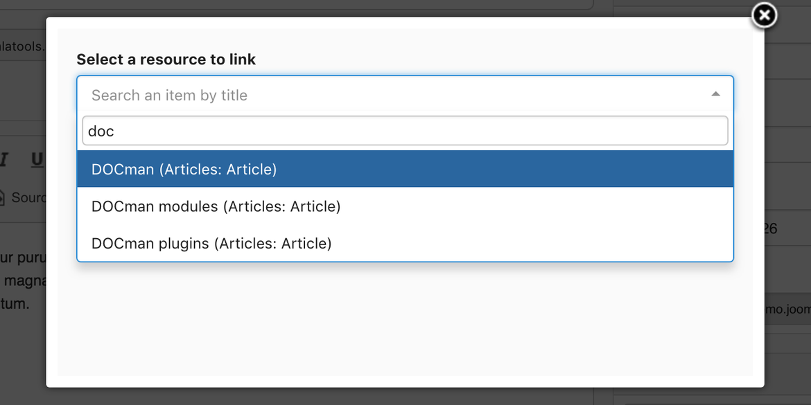 Linker resource filtering