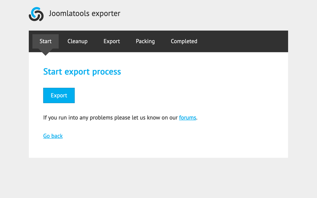 A screenshot of DOCman for Joomla exporter user interface